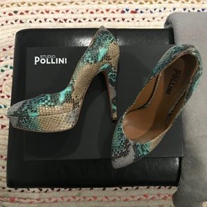 Studio Pollini, size 37, snake platform pump